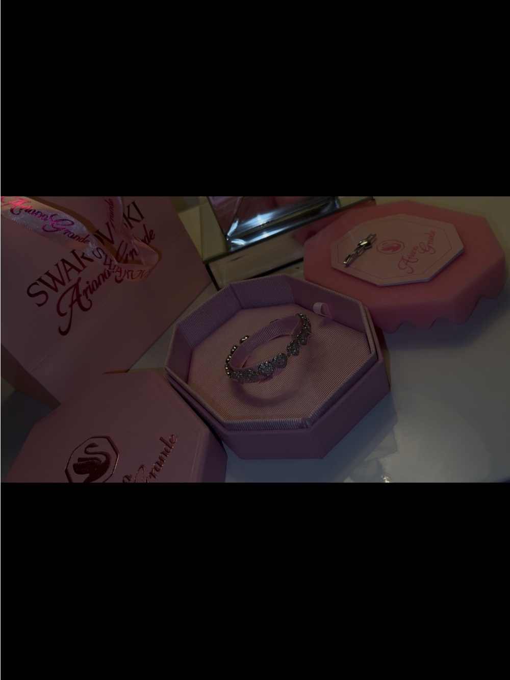 Swarovski Pink Crystal Heart Ring